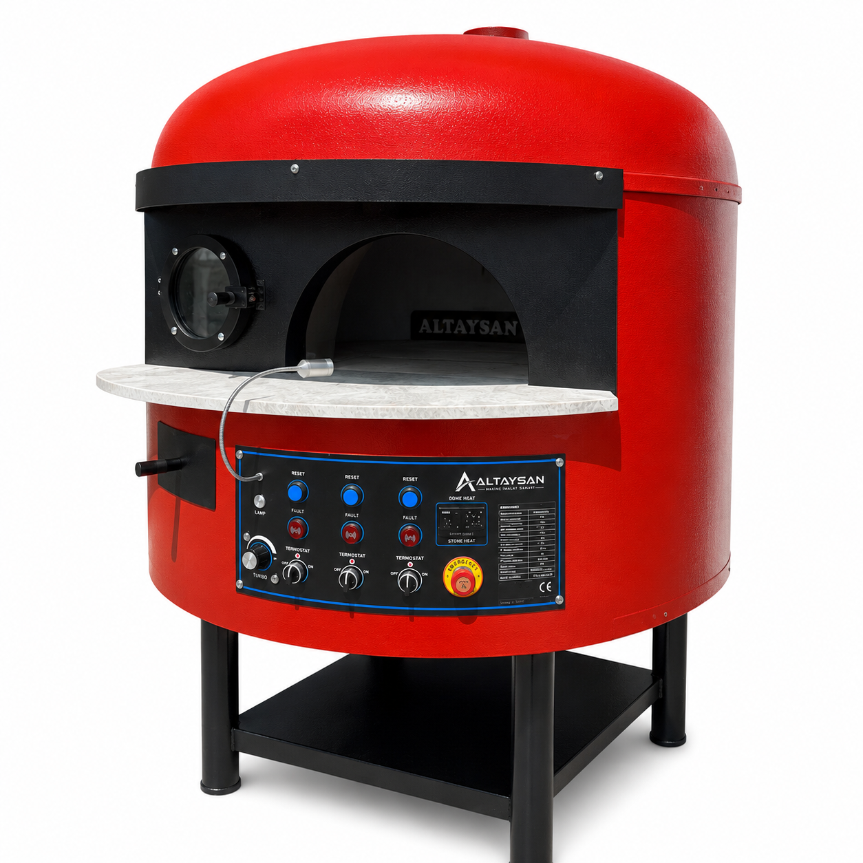 Altaysan Ø130 cm Hibrit Gazlı ve Odunlu Sabit Taş Tabanlı Pizza Fırını