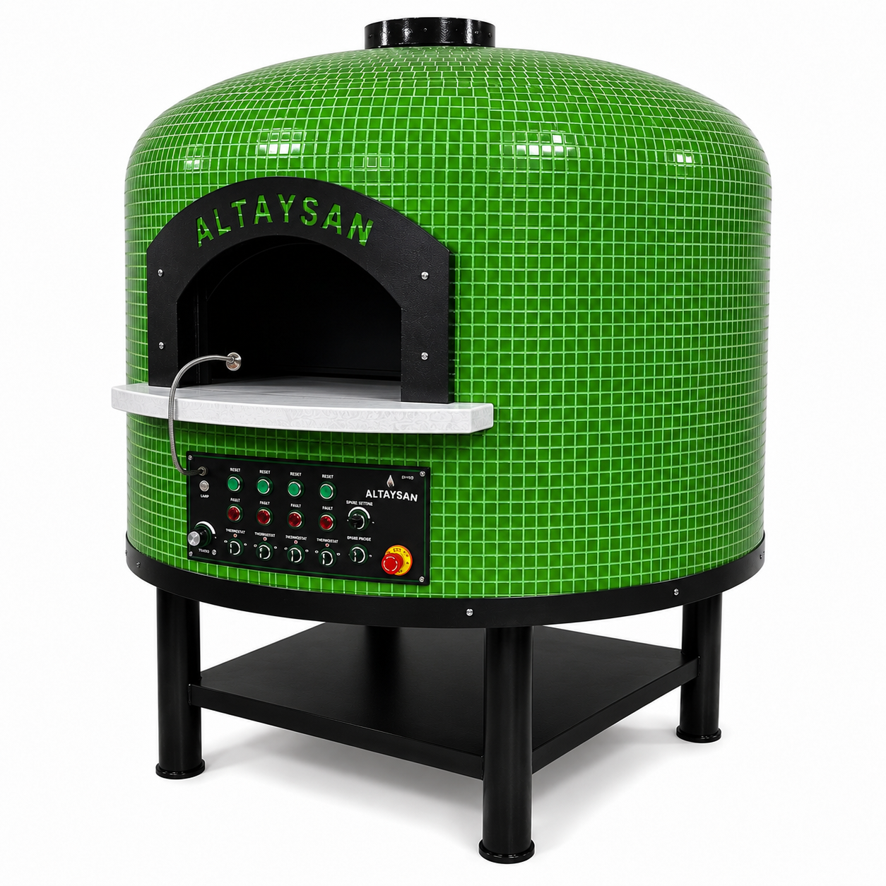 Altaysan Ø160 cm Hibrit Gazlı ve Odunlu Döner Taş Tabanlı Pizza Fırını